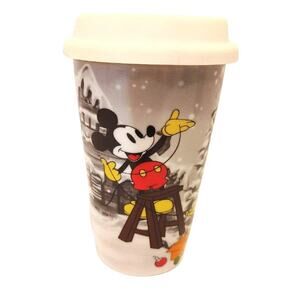 Mickey's Vintage Holiday by Disney Christmas Ceramic Double Wall Tumbler 16 oz